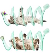 FOWSRHRG 2 Packs Folded Cats Tunnel Spring Toy, Kitty for Indoor Cats Collapsible Cute Tunnel Fol...