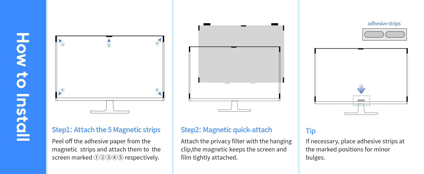 Magnetic Computer Privacy Screen Filter 24 inch
