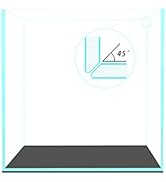 Fzone 7 Gal Rimless Low Iron Fish Tank Nova Clear Ultra-White 45° Mitered Edges Translucent Glass...