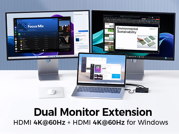 Compact USB C Docking Station with Gigabit Ethernet and 10Gbps Data Transfer