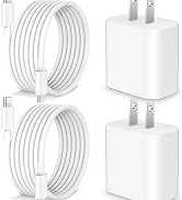 for iPhone 16 Pro Max Charger, 2-Pack 20W Fast USB C Wall Charger Block for iPhone 16e/16/15 Pro ...