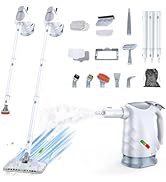 ScrubWiz 10-in-1 Steam Cleaner, Steam Mop &amp; Detachable Handheld Steam Cleaner with 320ml Water Ta...