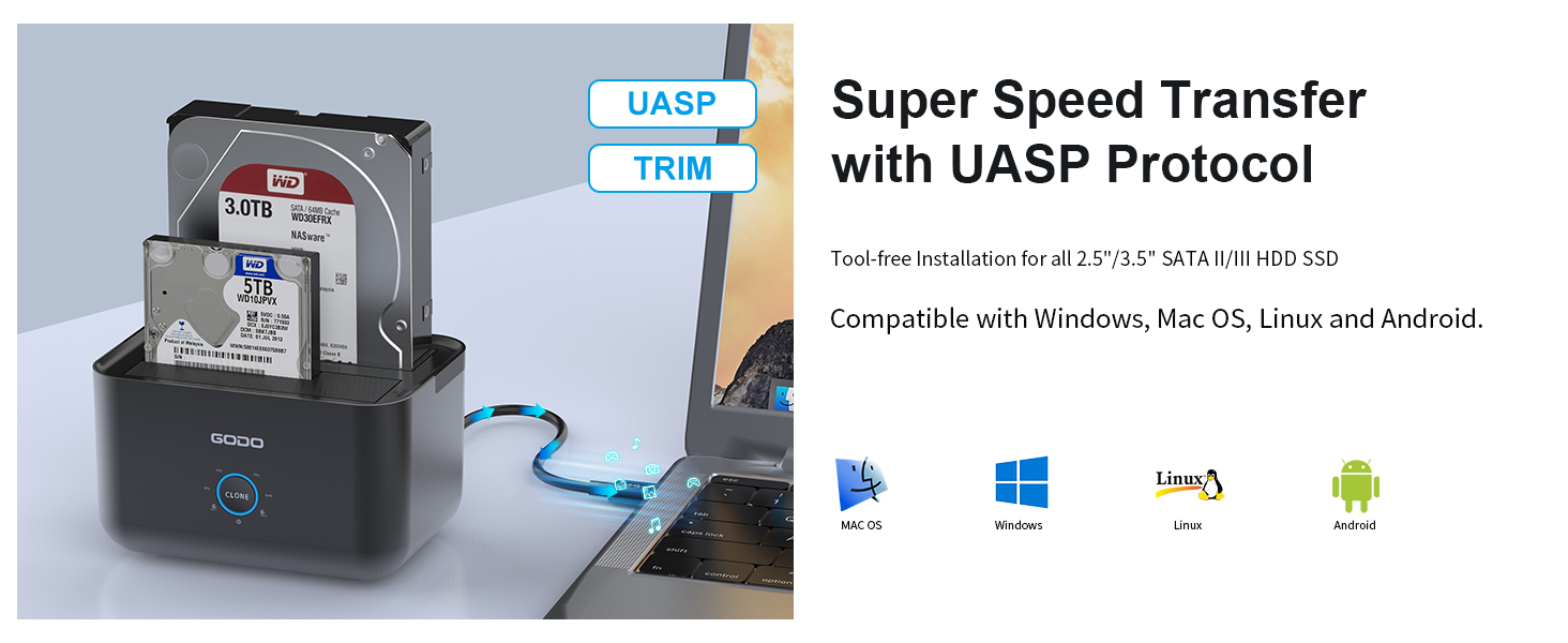 hard drive docking station with offline clone