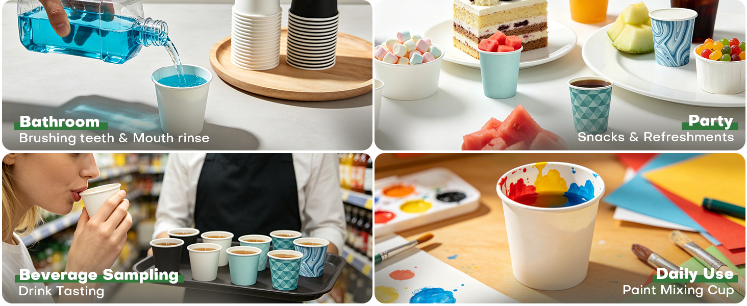 3oz Paper Cups for Rinsing, Espresso, Medication &amp;amp;amp; Sampling