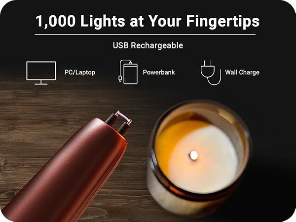 Say goodbye to butane with our electric lighter, featuring arc technology for candle lighting.