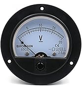 Baomain 65C5 Analogue Panel Meter Volt Voltage Gauge Analog Voltmeter DC 0-20 V