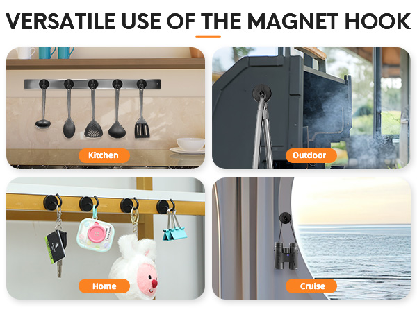 Neosmuk black magnetic hooks large opening