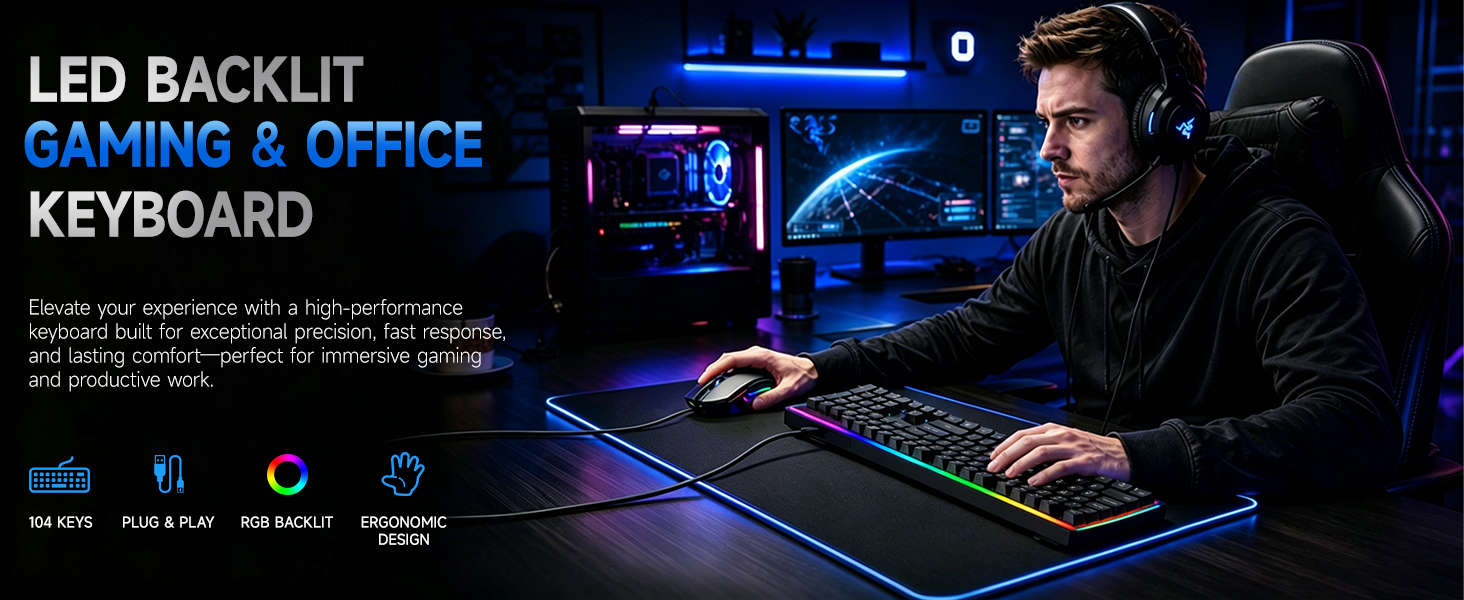 Wired RGB Keyboard and Mouse Combo