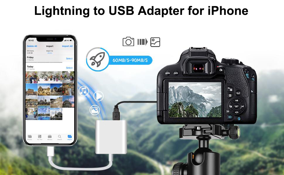 Lightning to USB Adapter for camera