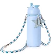 ChugJug Cute Water Bottle with Strap, 32oz Insulated Stainless Steel Bottle for Girls, Travel &amp; D...