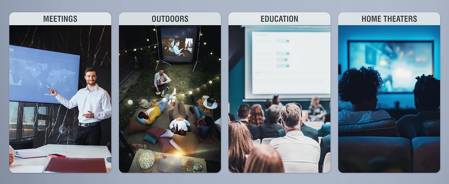 Grid of lifestyle photographs showing various indoor and outdoor scenes, appears to be demonstration of different lighting or photographic effects.