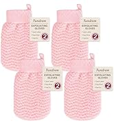 Fundrem Microfiber Exfoliating Bath Glove, Body Scrubbing and Dead Skin Removal Mitt with Elastic...