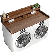 Corbyles 2-Tier Washer Dryer Countertop with 2.75" H Edge Rails, 58" W x 28" D Laundry Countertop...