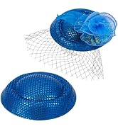 BENECREAT 2Pcs Fascinators Hat Base, Polyester Millinery Base with Glitter Sequins for Wedding Pa...
