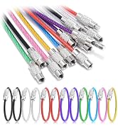 ManTangSun 12 Pack 4" Key Ring Wire Keychain Cable Keyring Keychain Holder Clips Small Loops for ...