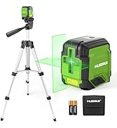Laser Level with Tripod, HUEPAR 98Ft Self Leveling Laser Level Green Line Laser Cross Line Laser ...