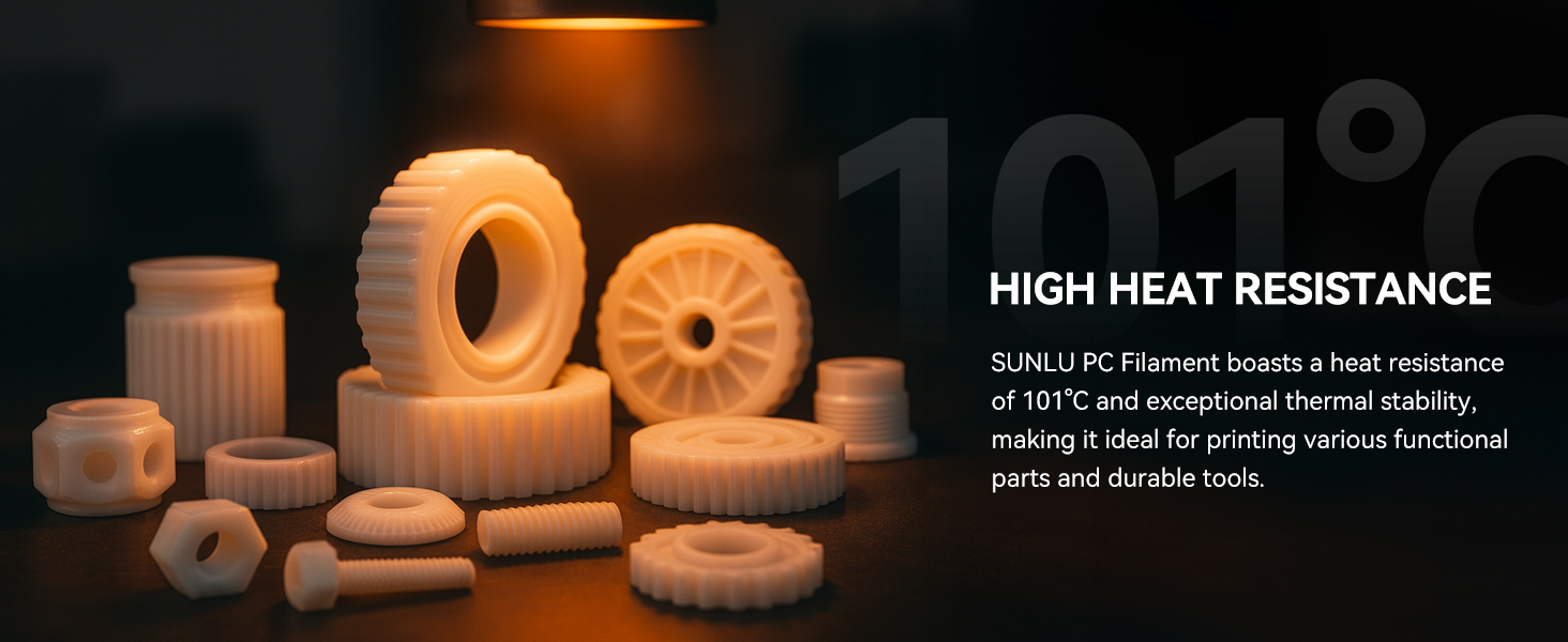 sunlu 3d printer filament PC 1.75mm filament 3d printing engineering filament 1kg natural white(1)