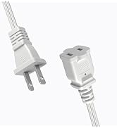 Short Extension Cord 2 Foot (0.6M) Indoor Small White Power Extension Cord 2 Prong 2 Ft Mini Powe...