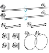 TQKAG Brushed Nickel Bathroom Hardware Accessories Set 10-Pieces, Premium SUS304 Stainless Steel ...