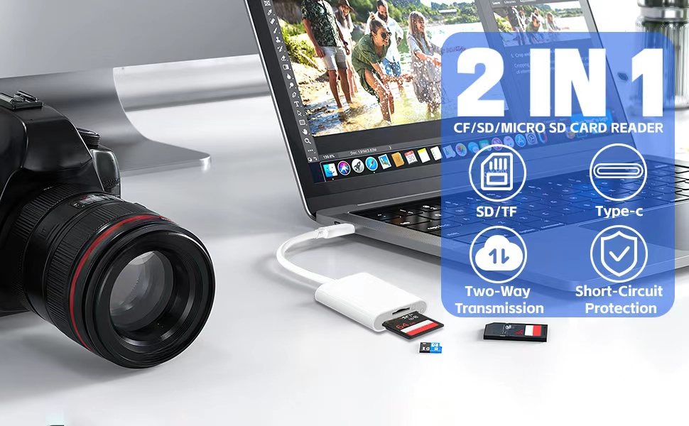 2-in-1 SD Card Reader CF MICRO SD CARD READER TYPE C