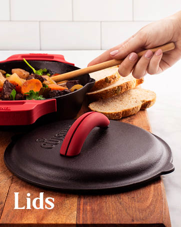 Cast iron pan lids