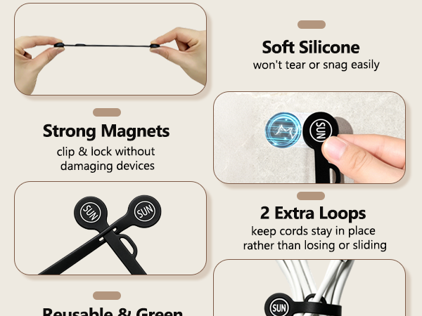MAGNETIC CABLE CLIPS ORGANIZERS