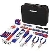 WORKPRO Home Tool Kit, 100 Piece Kitchen Drawer Household Hand Tool Set with Easy Carrying Pouch