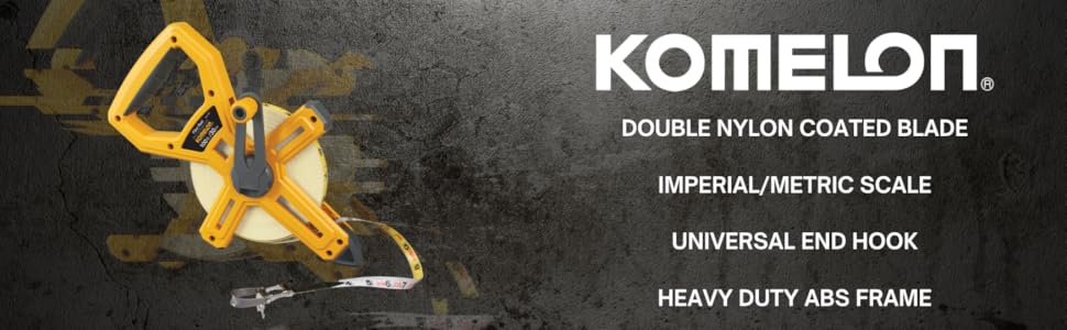 Komelon, komelon tape measure, long tapes, komelon long tapes, hand tools, tools, komelon tools