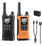 Derebir Walkie Talkies Long Range for Adults-2 Pack Rechargeable Walkie Talkies 22 FRS Channels 2...