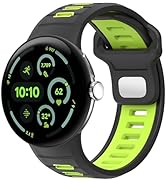 Miimall Rugged Band for Google Pixel Watch 4 (2025)/3 45mm Bands, Soft Silicone Sport Straps Wate...