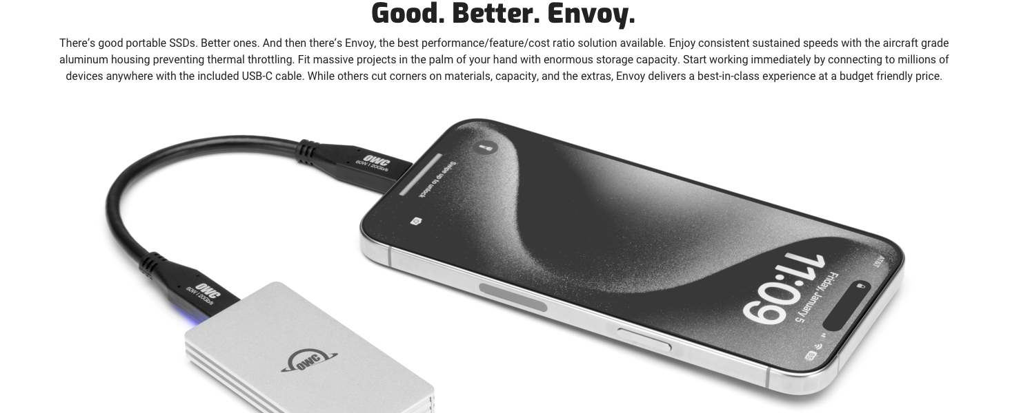 BUS POWERED EXTRENAL STORAGE BACKUP SSD HARD DRIVE MAC PC USB-C USB4 THUNDERBOLT PORTABLE RUGGED 