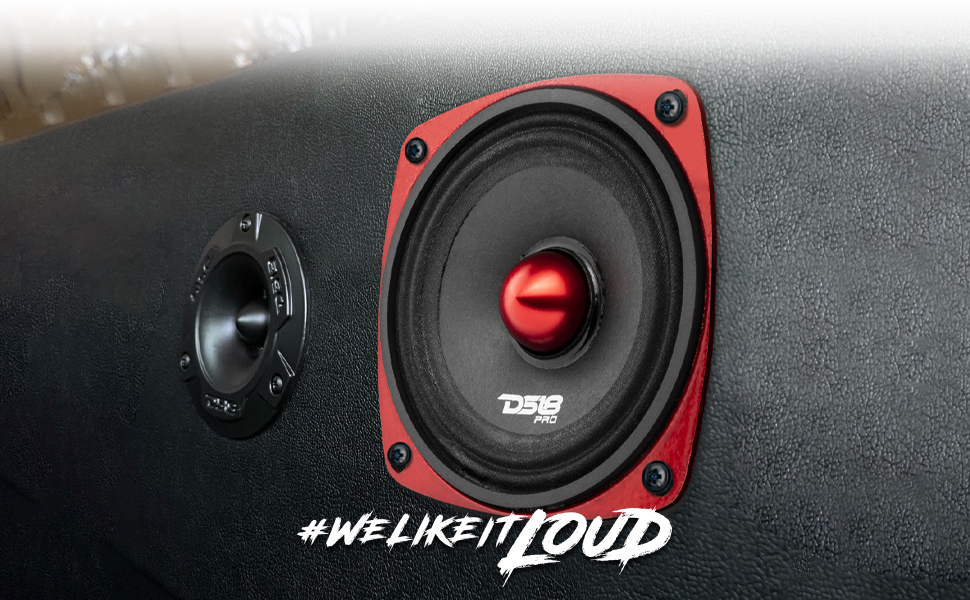 DS18 PRO-X4.4BMSL Car Speaker 4&amp;#34; Shallow Mid-Range Loudspeaker with Bullet 200 Watts