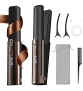 Cordless Hair Straightener and Curler 2 in 1, LAMA Portable Travel Flat Iron with Fast Heating &amp; ...