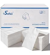 Sofkii 600 Count White Dinner Napkins,16.5 x 14 Inch 2-Ply FSC-Certified Napkins, Soft, Absorbent...