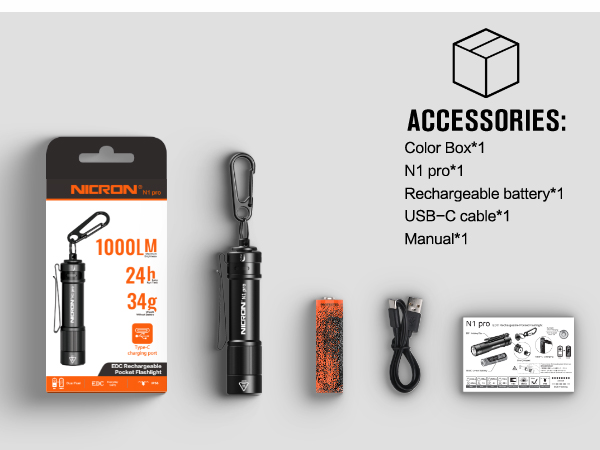 edc flashlight usb c