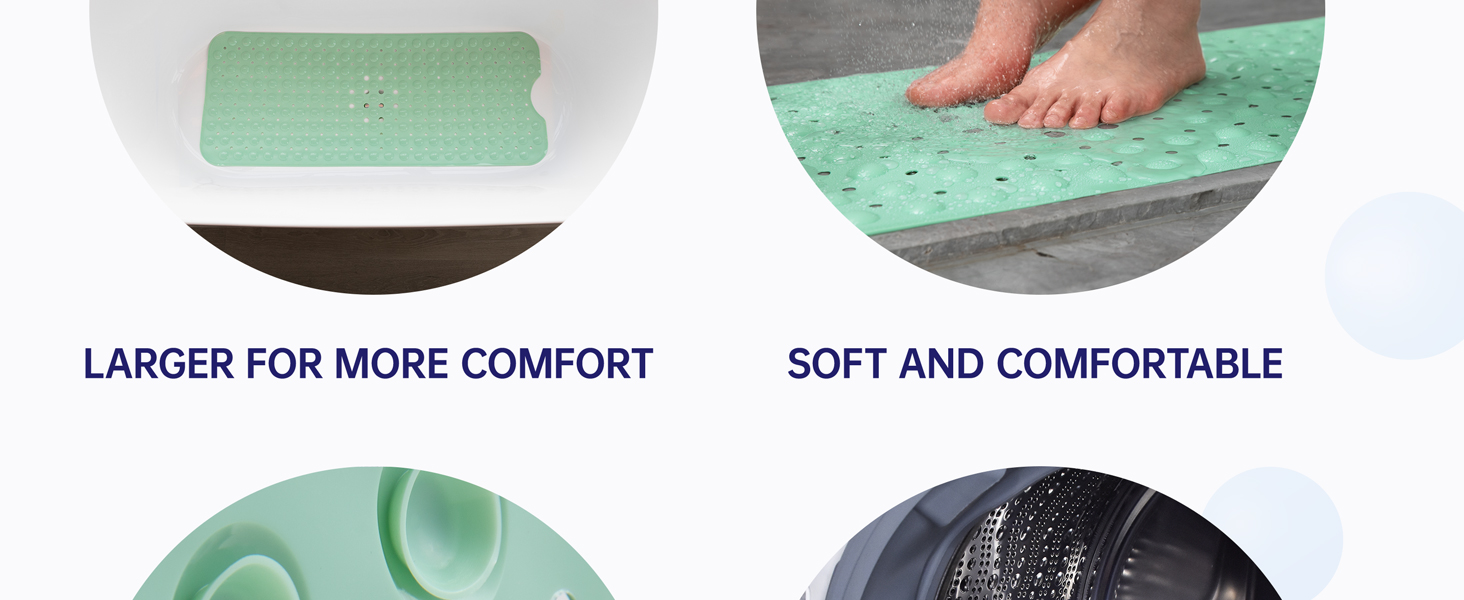 shower safety bath bathtub mat tub bath plastic extra large suction cup soft resistant