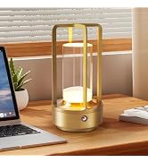Klzdejc Portable Metal Table Lamp, Cordless Table Lamp with Touch Sensor, Rechargeable LED Lamp, ...