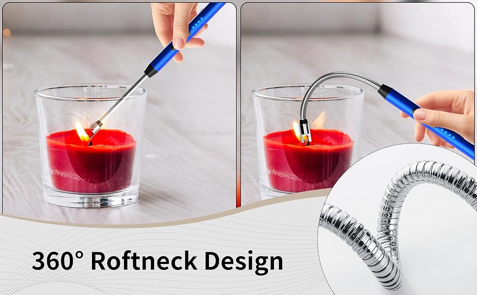 Windproof curved, 360° rotating neck