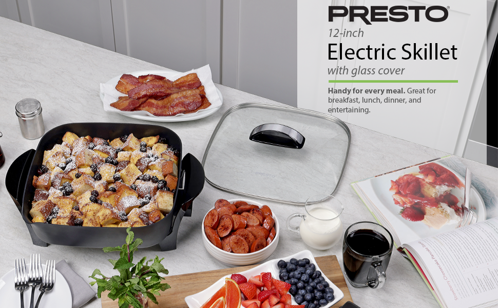 12" Electric Skillet with Glass Cover