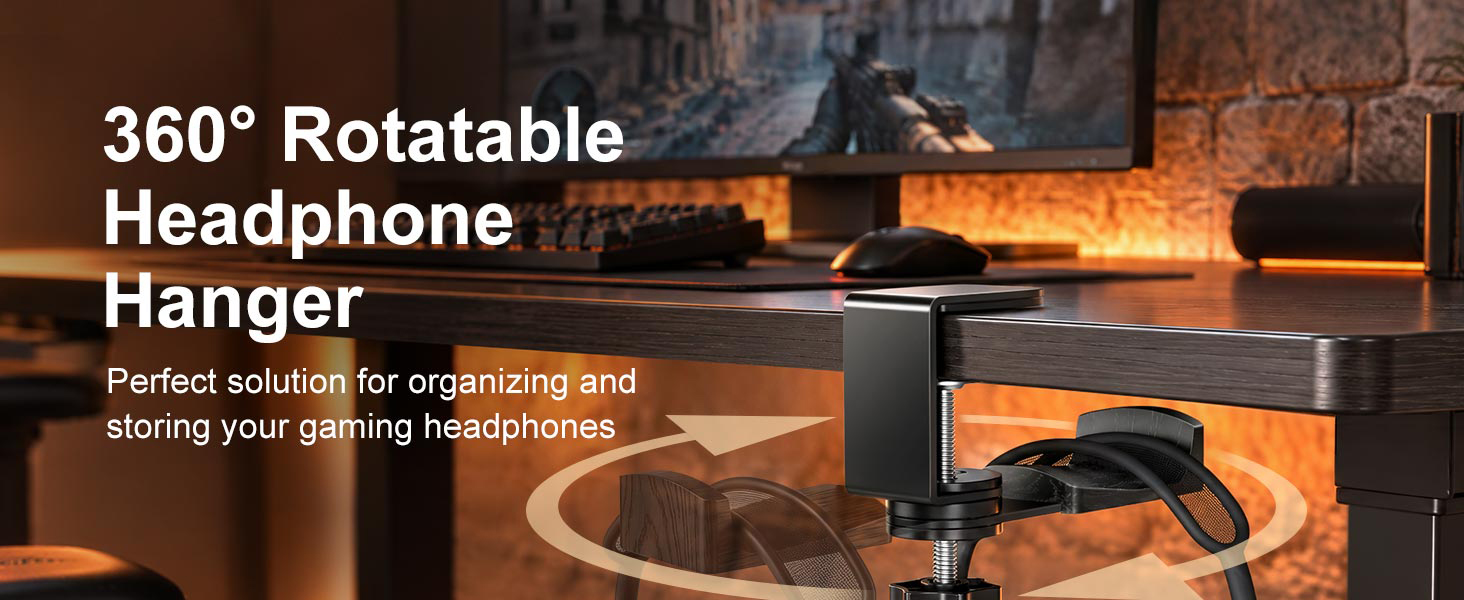 360° Rotatable Headphone Hanger