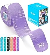 OK TAPE Synthetic Kinesiology Tape, 20 Strips Precut K Tape, Waterproof, Elastic Athletic Tape fo...