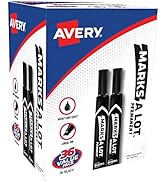 AVERY Marks-A-Lot Large Desk-Style Chisel Tip, Value Pack 36 Black Permanent Markers are perfect ...