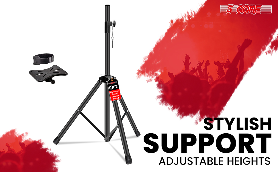 PA Speaker Stands, Professional Heavy-Duty Tripod, Universal PA DJ Tripod Speaker Stand
