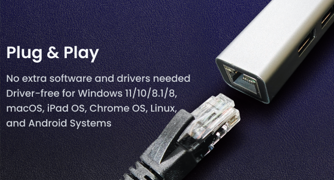 usbc hub ethernet adapter with 100w power a+72