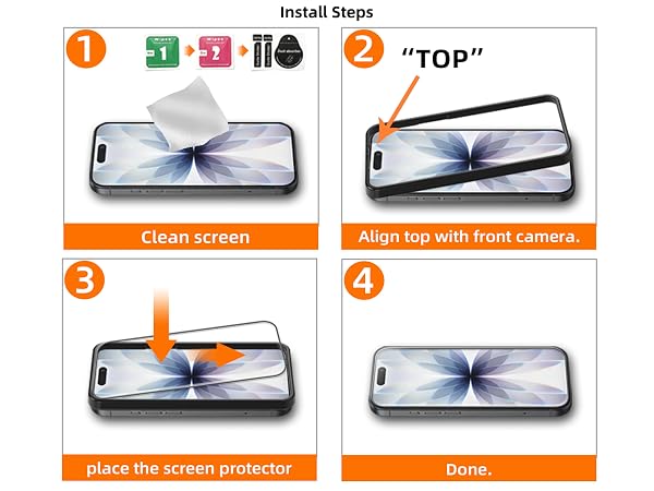 WowFluy 2 Pack Screen Protector for iPhone 17 with Lens Protector
