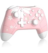 Mytrix Sakura Pink Pro Wireless Controller Compatible with Nintendo Switch, Windows PC iOS Androi...
