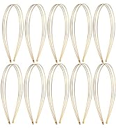 10 Pack Gold Silver Skinny Thin Slim Wire Three Layer Metal Headbands Base Elastic Alice Hairband...