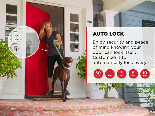 Kwikset powerbolt 250 auto lock 30 seconds 1 3 5 10 minutes customize security deadbolt shut lock