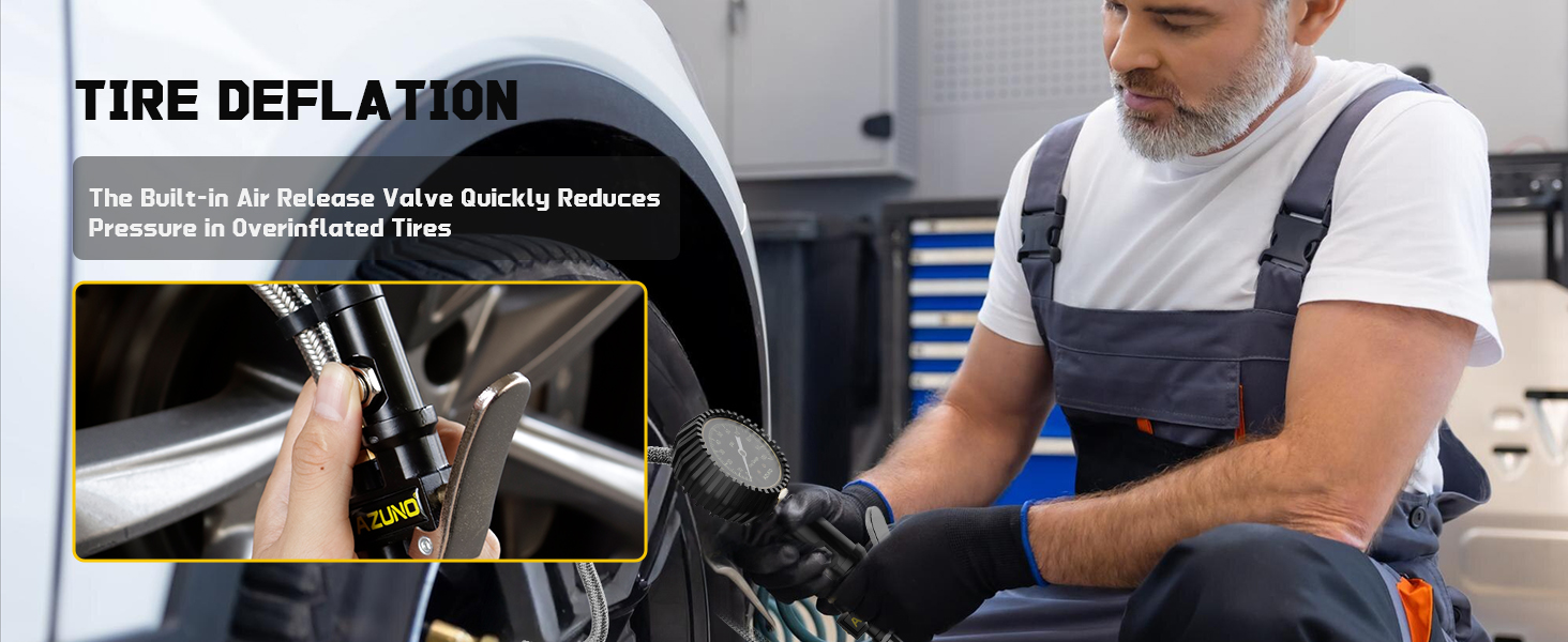 tire pressure gauge with deflator