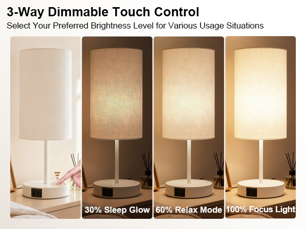 touch dimmable bedside table lamp